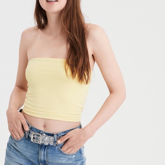 american eagle yellow tube top